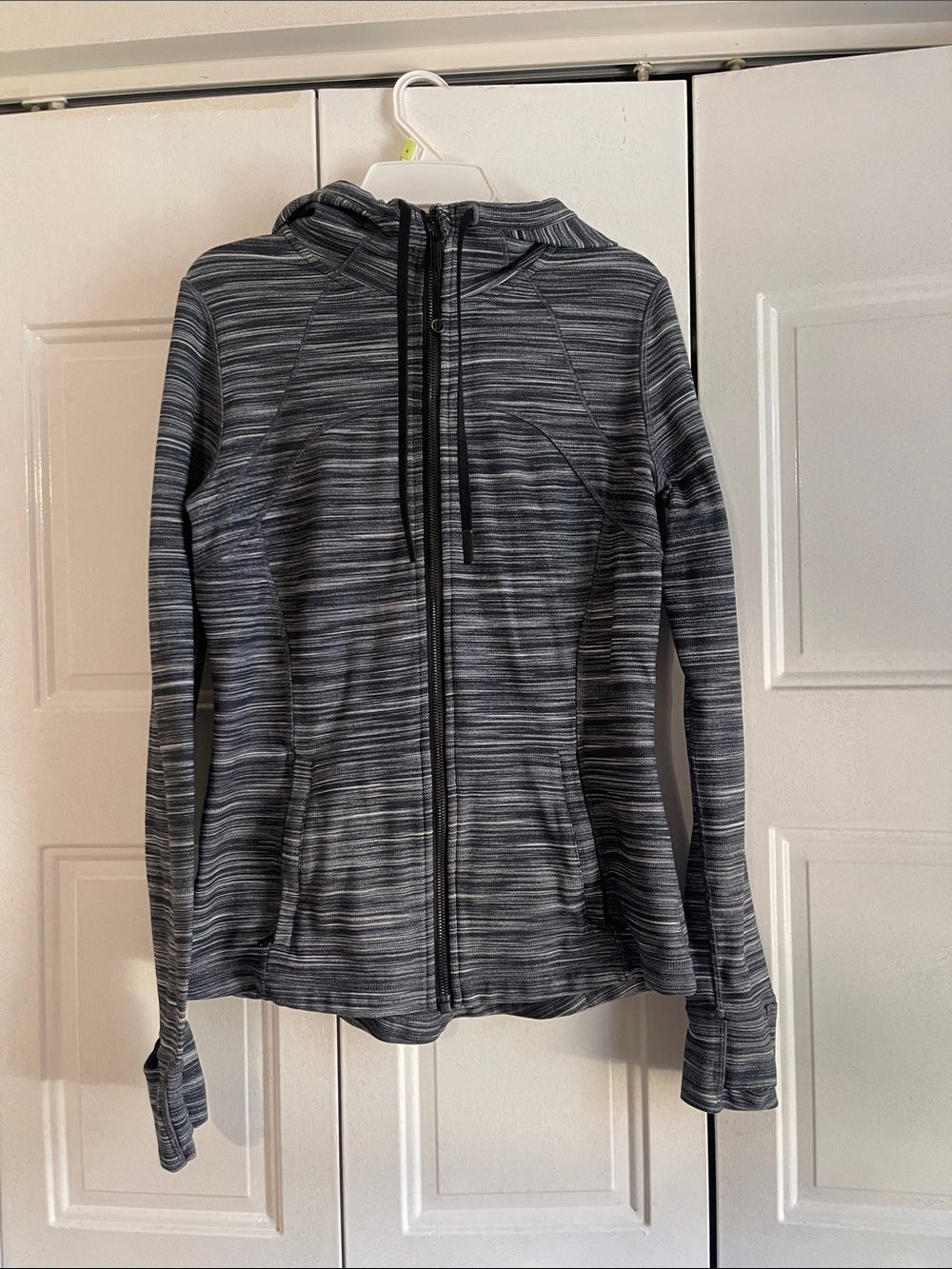 lululemon athletica Gray Striped Full-Zip Bomber Jacket